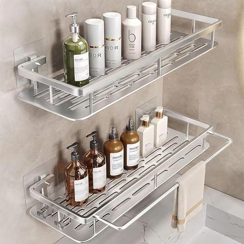 EVALAND Self Adhesive Shower Caddy Organizer 2-Pack No-Drill Storage by EVALAND