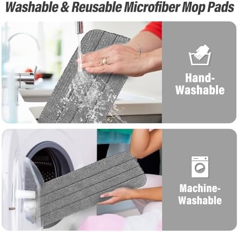 16.5" Microfiber Mop Pads Refills, 3 Pack Reusable Replacement Heads - Image 6