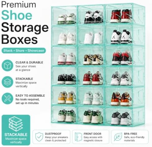 1 Pack Green Stackable Shoe Box - Image 2