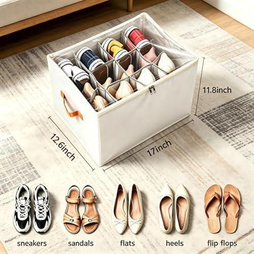 Shoe Organizer for Closet, 2 Pack Shoe Organizer - Image 3