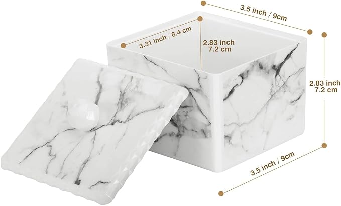 Luxspire Cotton Swab Box, Single Compartment Canister - Image 5