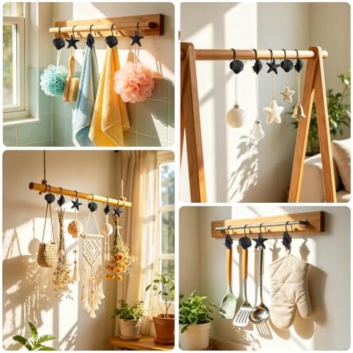 Metal Seashell Shower Curtain Hooks, Rust-Resistant Hooks - Image 5
