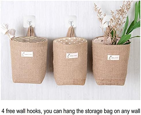 perfsign 4 Pack Hanging Basket for Door, Small Wall Basket Decor, Jute Hanging - Image 6