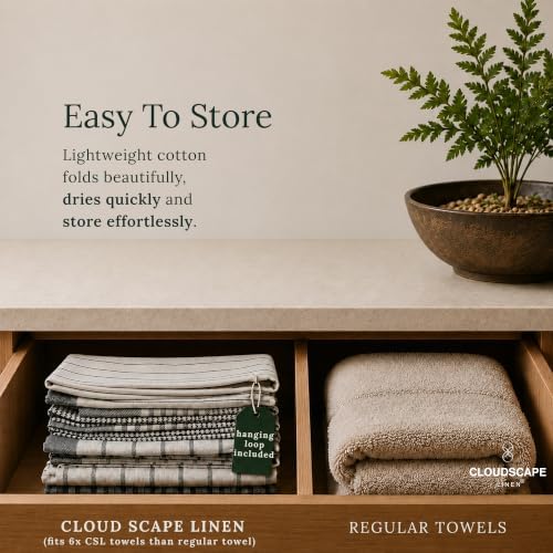 CLOUDSCAPE Premium Cotton Kitchen Towels Set of 6 - Image 7