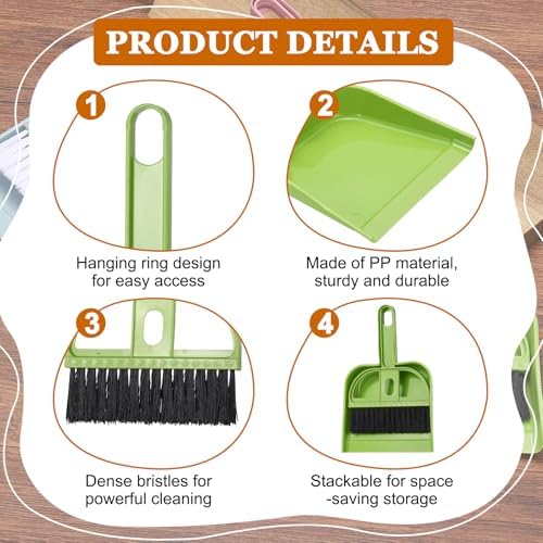uxcell Mini Dustpan and Brush Set, Small Broom and Dustpan Set - Image 3