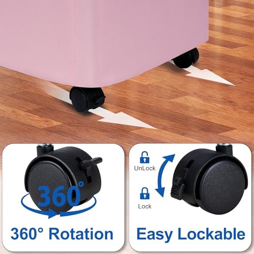 Slim Laundry Hamper with Wheels, 20 Gal Rolling Laundry Basket with lid and - Image 4