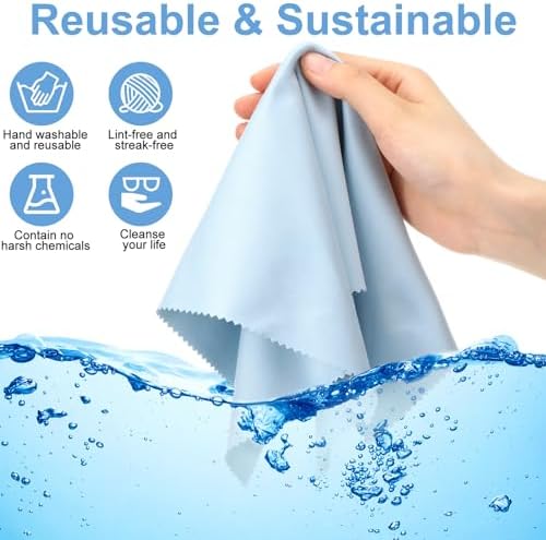 Frienda 12 Pack Large Glass Cleaning Cloth, 6 Colors - Image 3
