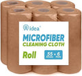AIDEA Microfiber Cleaning Cloth-330 Sheets 6 Roll, Cleaning Rags 11×9" Brown by AIDEAHOME