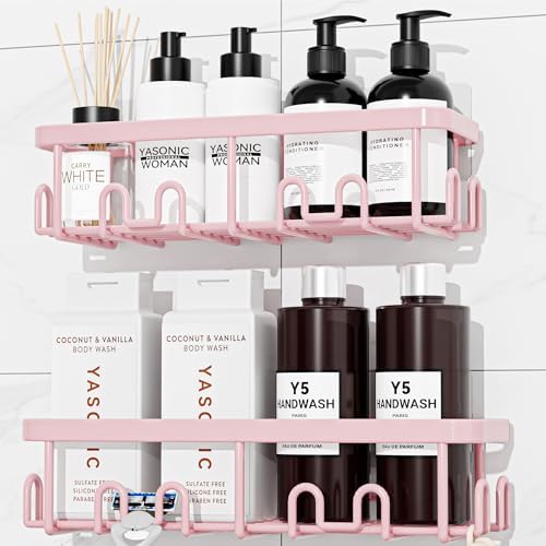 YASONIC Shower Caddy Adhesive, Rustproof Shower Organizer, Wall Shower Rack by YASONIC
