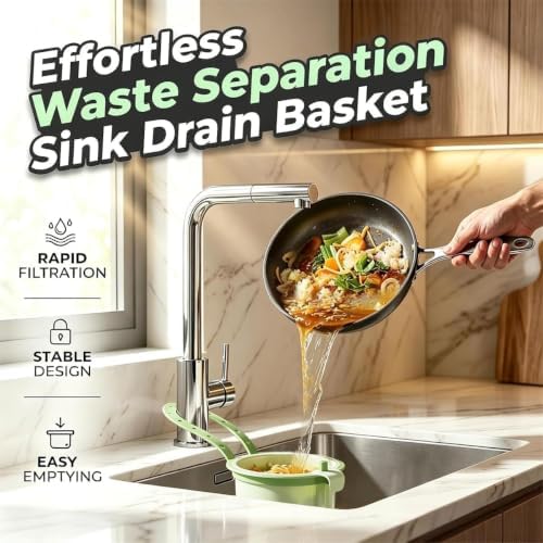 Sink Drain Strainer Self-Cleaning Faucet Hanging Filter Basket - Image 2