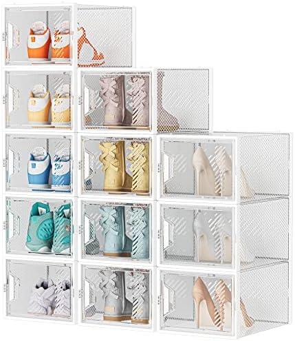 SIMPDIY XL Clear Shoe Storage Boxes, Stackable Shoe Organizer by DecorateYourHome
