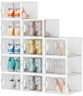 SIMPDIY XL Clear Shoe Storage Boxes, Stackable Shoe Organizer by DecorateYourHome