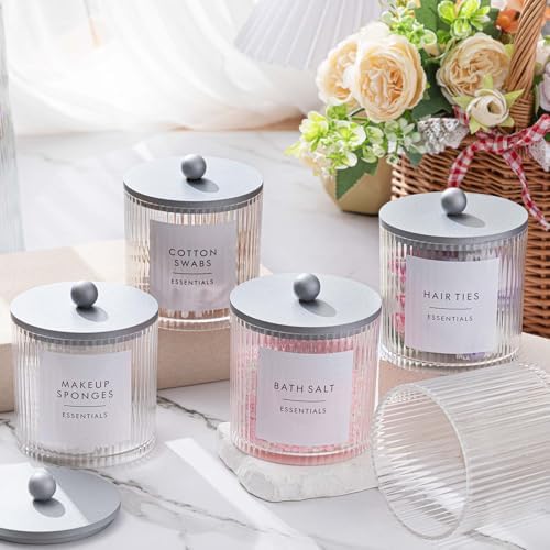 6 Pcs Plastic Holder Dispenser Bathroom Jars - Image 6