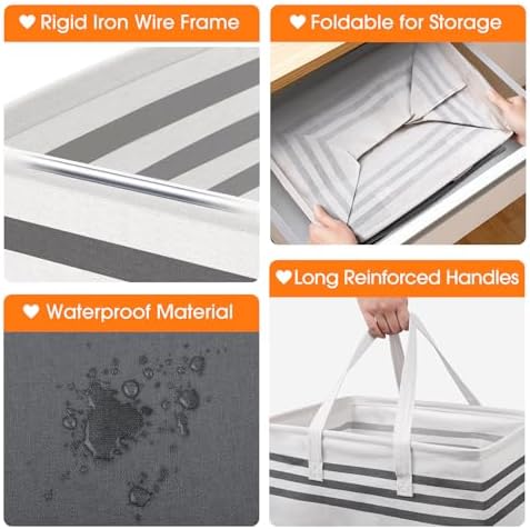 4 Pack Large Laundry Baskets, Laundry Hampers, Freestanding Waterproof - Image 3