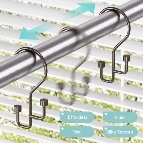 Bathway 12-Pack Double Shower Curtain Hooks, Rust-Resistant Metal Shower - Image 3