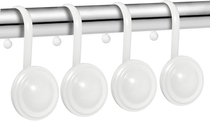CHICTIE White Shower Curtain Hooks Rings, Decorative Shower Hook - Image 2