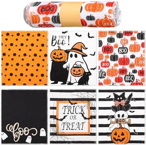 Mindsoft 36 Pcs Halloween Reusable Paper Towels Rolls Washable Bulk Halloween by Mindsoft
