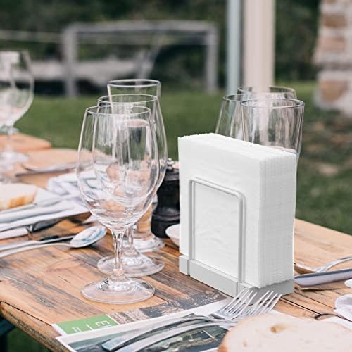 Wican Napkin Holder for Table, Bamboo Iron Standing Napkin Dispenser - Image 4