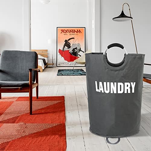 Maxsilan 160L XX-Large Laundry Basket Bag, Collapsible Hamper, Dark Grey - Image 7