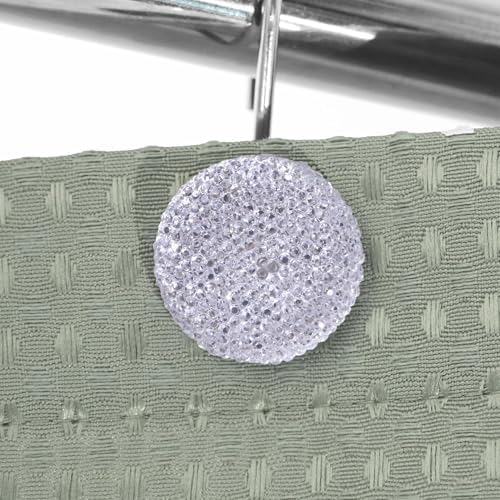 Clear Bling Shower Curtain Hooks: Christmas Bathroom Curtain Rings - Image 3