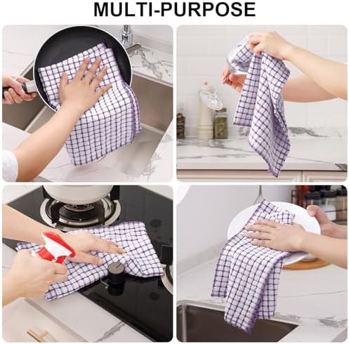 Kitinjoy Cotton 16 Pack Kitchen Towels and Dishcloths Sets - Image 3