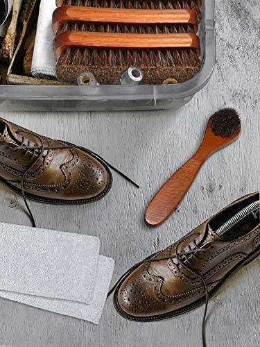 Youngjoy 3 Pieces Horsehair Shine Shoes Brush kit Polish Dauber Applicators - Image 6