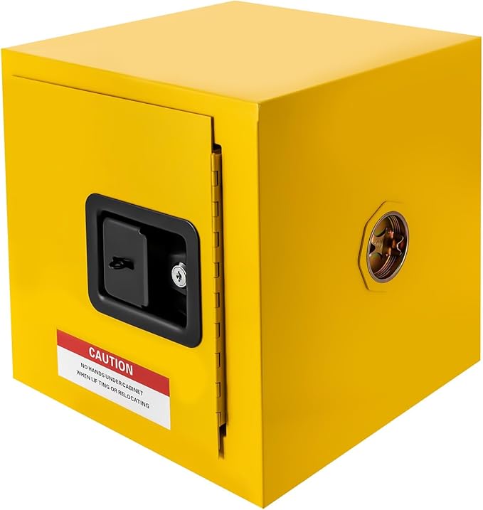 Flammable Cabinet,Galvanized Steel Safety Cabinet,Industry Safety Cabinet,Adjustable Shelf Flammable Storage Cabinet,for Commercial Industrial and Home Use (7.5L/2Gal-Yellow)