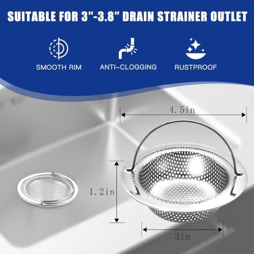 2 Pack Kitchen Sink Drain Strainer - Image 2