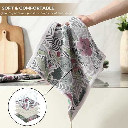 Decorative Cotton Fall Kitchen Towels Set of 4 16"X15" Blossom - Image 4