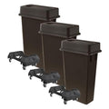 3 pack 23 Gallon Waste Bin with Lid & Dolly, Heavy-Duty Trash Can, Slim Rectangular Garbage Bin, Durable Waste Container, Recycling Bin, Plastic Wastebasket for Kitchen, Garage, Restaurants, Office