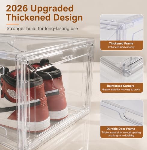 Clear Shoe Storage Boxes, 2026 2nd Gen Thickened Hard Plastic Stackable - Image 5