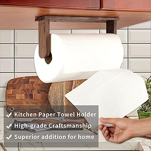 Wood-Paper-Towel-Holder-Under-Cabinet-Kitchen-Handmade - Image 3