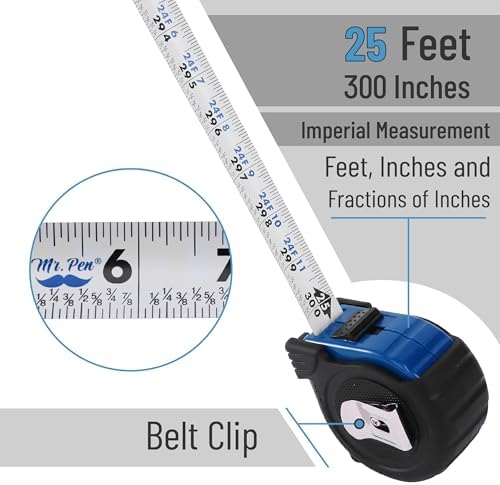 Mr. Pen- Retractable Tape Measure 25 ft, Dark Blue, Easy Read - Image 3