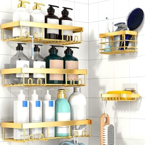 Moforoco Adhesive Shower Caddy Organizer Shelves Rack by MOFOROCO