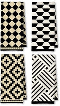 Beige Black and White Abstract Kitchen Towels, Neutral Dish Tea Towels by Unknown