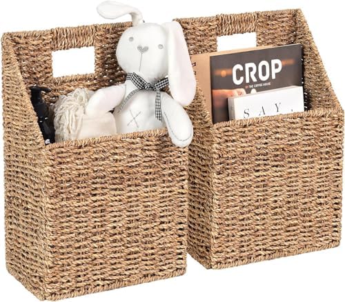 Wicker Hanging Storage Basket, Seagrass Baskets, Wall Decor Wicker Basket by SIEUSALEVN
