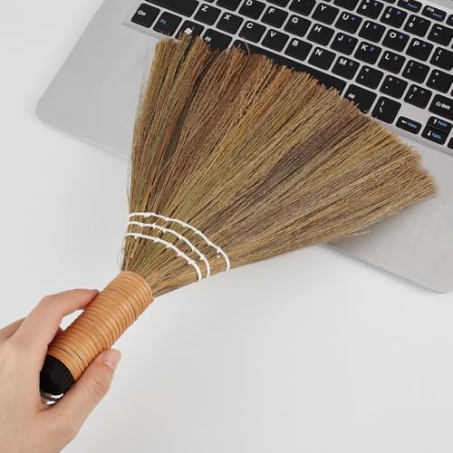 GORGECRAFT 12 Inch Short Bamboo Whisk Broom Grass Natural Straw Soft Broom - Image 4