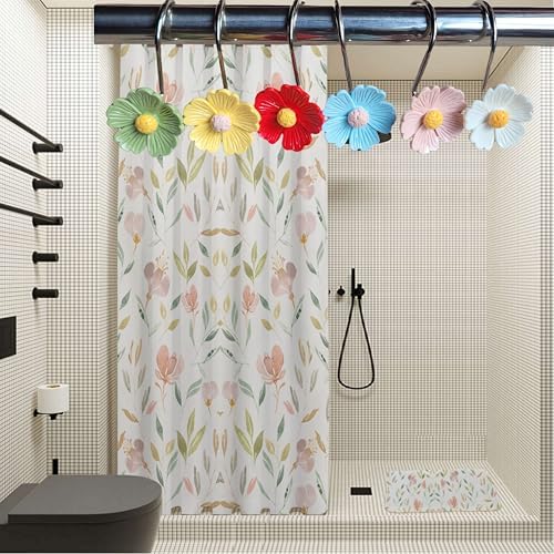 Two Fish Home Fashions Set of 12 Decorative Christmas Tree Resin Shower Curtain - Image 4