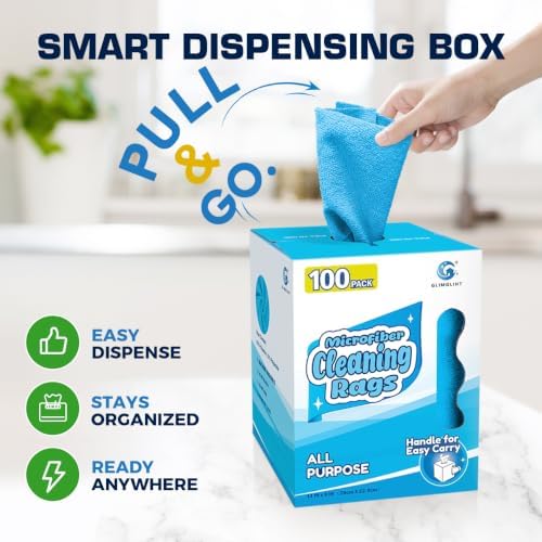 GLIMGLINT Reusable Shop Towels, 100 Pack Microfiber Cleaning Cloth, 11 x9 - Image 6