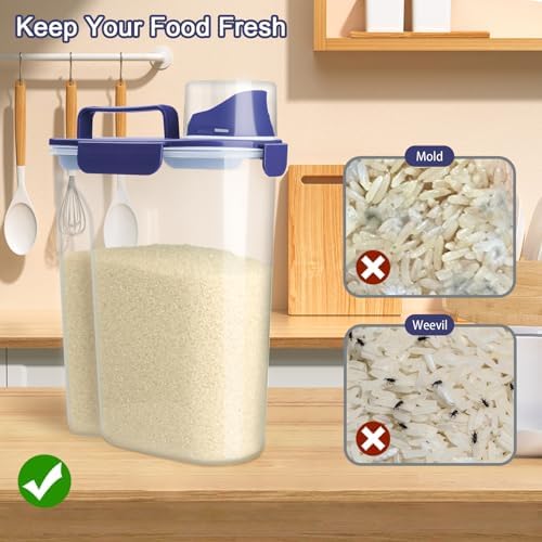 Komzon Rice Container, Airtight Rice Storage Container 10lb, Cereal Containers - Image 6