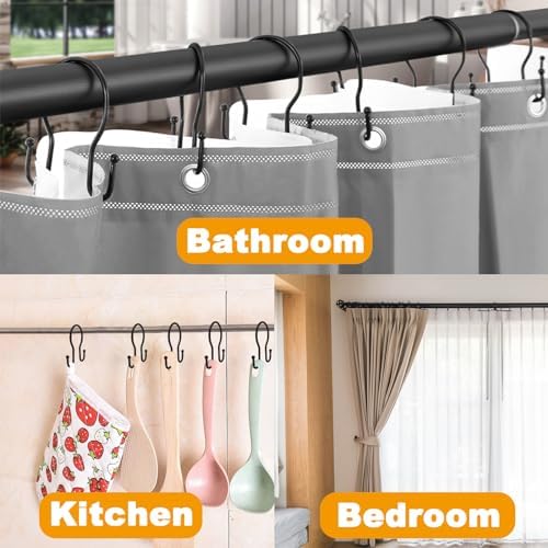 Double Shower Curtain Hooks Rings, Glide Smoothly Double Shower Rings - Image 7