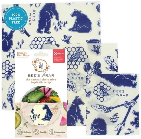 Bee's Wrap Beeswax Food Wraps, 3 Pack Assorted by BeesWrap