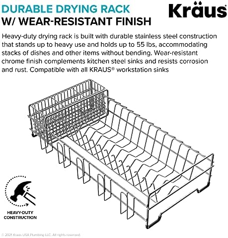 Kraus Workstation Kitchen Sink Dish Drying Rack Drainer and Utensil Holder - Image 6