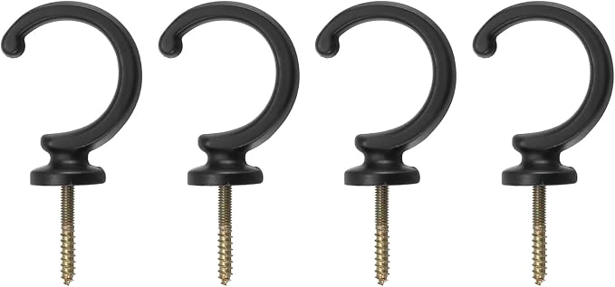 uxcell 4Pcs Curtain Holdback, Aluminum Alloy Wall Mounted Curtain Holders by uxcell