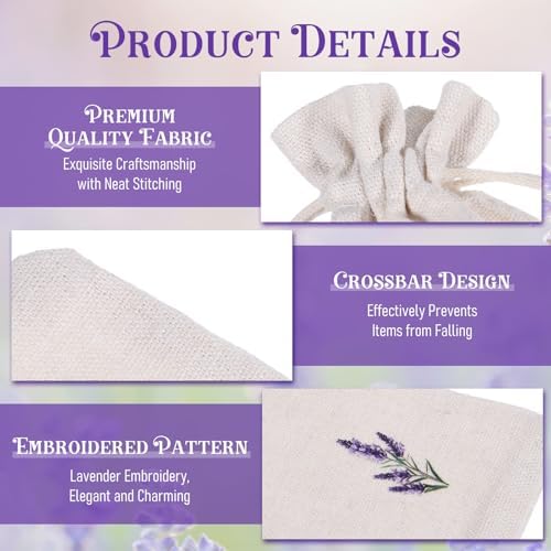 12 Pcs Cotton Lavender Drawstring Bags 4 x 6 Inch Reusable Muslin Drawstring - Image 4