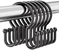 Bathway Shower Curtain Hooks Black, Double Hook Shower Curtain Hooks Rust Proof by Bathway
