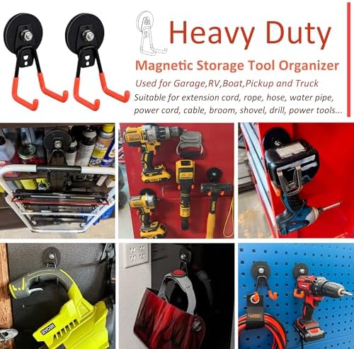ULIBERMAGNET Heavy Duty Large Garage Magnet Hooks, 3 Pack Strong Storage - Image 6