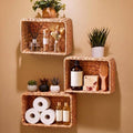 3 Pack Wicker Wall Basket for Bathroom, Rattan Hanging Paper Basket by Unknown