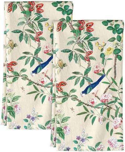 Miss Adola 150GSM Flour Sack Kitchen Towels Set of 2, Bird on Branch by MissAdola