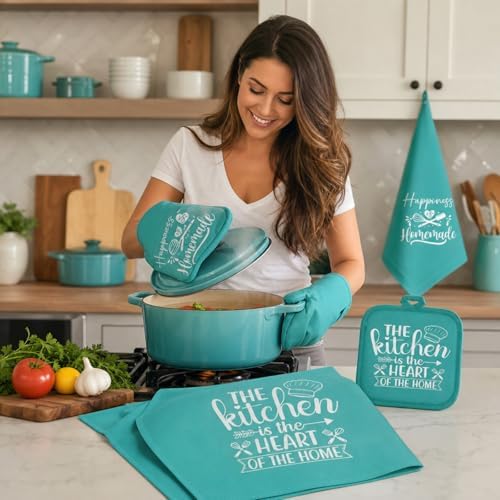 Sratte 6 Pcs Kitchen Decor Accessories Set, Light Teal - Image 4